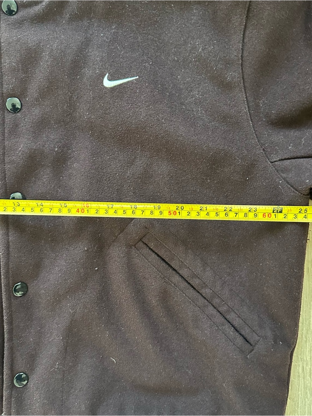 Vintage Nike Men’s Maroon/Brown Wool Varsity Bomber Jacket Size L-XXL - Picture 7 of 8
